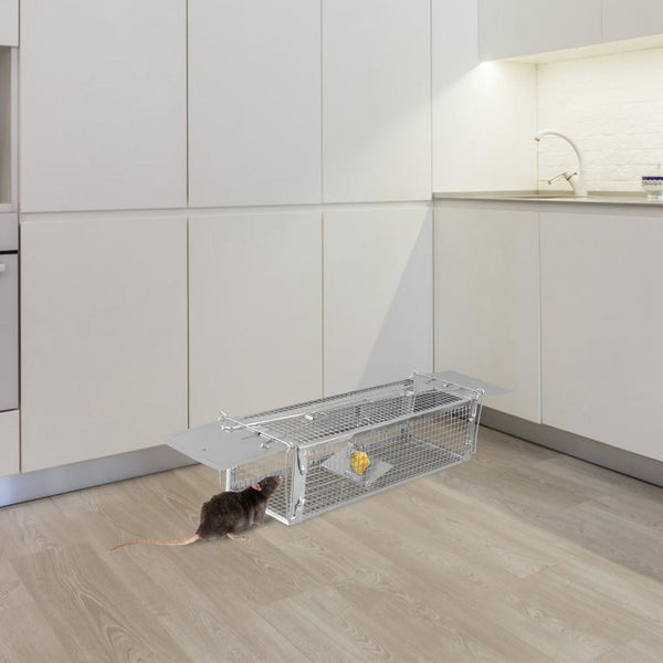 Humane Dual Door Rat Trap Cage Live Rodent Metal Mesh Mice Mouse Control