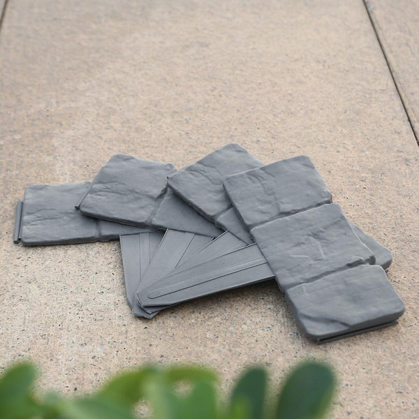 20 PCS Cobbled Stone Border Edging Effect Plastic Garden Lawn