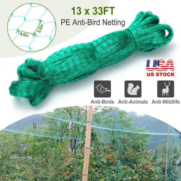 13x33ft Garden Anti Bird Animal Netting for Plants Fruits Tree Vegetables Protection Netting Net