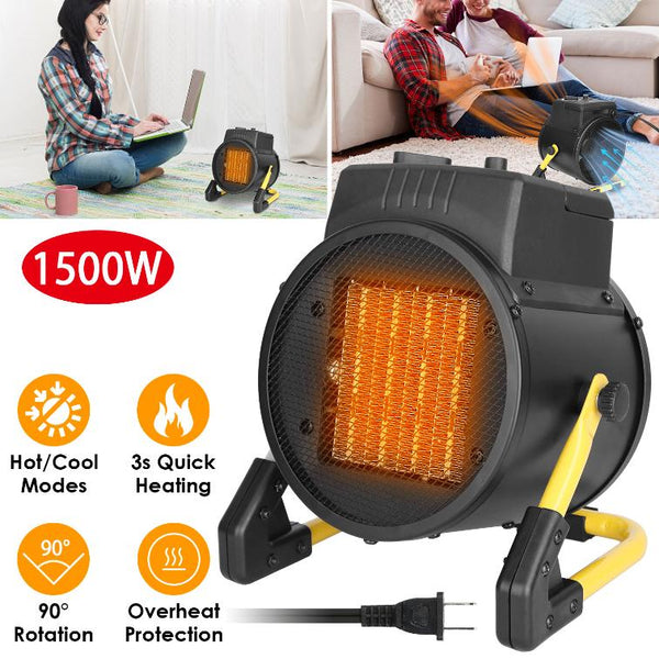 1500W Portable Electric Space Heater Personal Fan w/ Overheat Protection Adjustable Temperature Ceramic Heater