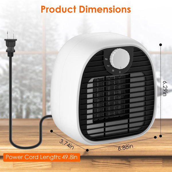 1000W Portable Electric Heater Cooler PTC Ceramic Space Heater Heating Space for 269 sqft