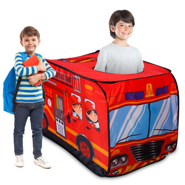 Fire Truck Pop Up Kids Play Tent Children Baby Play House Indoor Outdoor Use