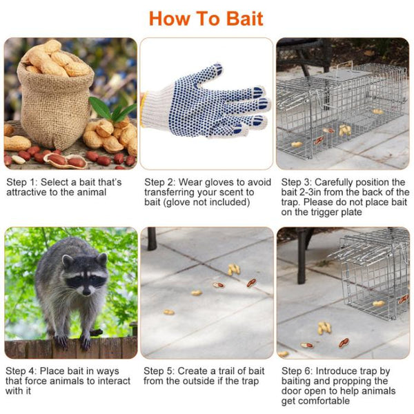 Humane Trap Cage Catch Release Live Small Animal Rodent Cage Collapsible Metal Wire