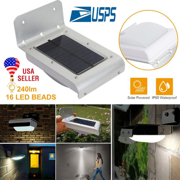 Solar Wall Lights Outdoor 16LEDs Stair Lamps Motion Sensor Night Lamps Wall Mount