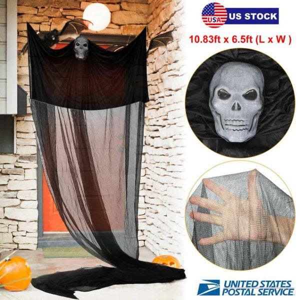 Scary Hanging Ghost Prop Halloween Skeleton Flying Ghost Animated Decoration