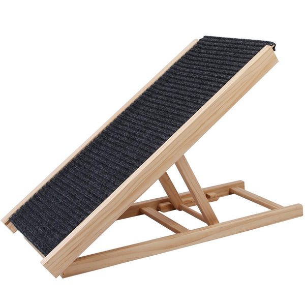 Foldable Wooden Dog Ramp Non Slip  Heights Adjustable Pet Cat Ramp Couch Car SUV
