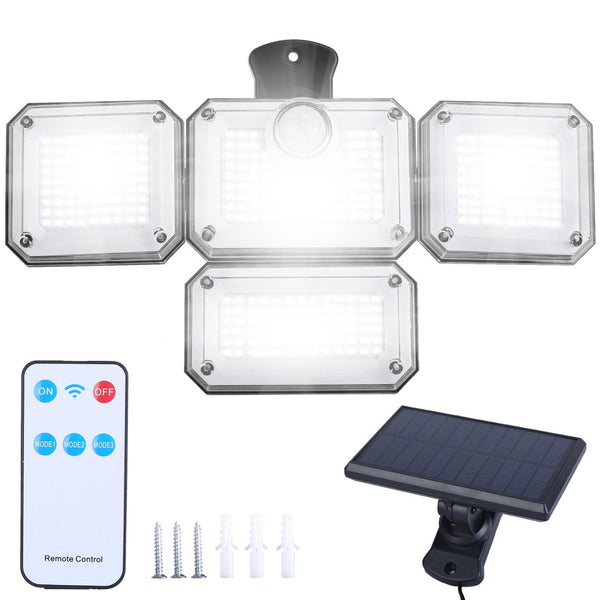 2 Pack Solar Powered Wall Lights IP44 Waterproof Motion Sensor Lamps Separate Solar Panel