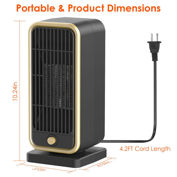 500W Portable Electric Heater Personal Ceramic Heating Space For 322 Sq FT Home Use