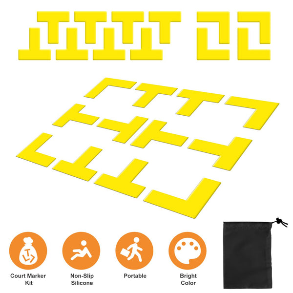 Pickle Ball Court Marking Boundary Kit T-Shaped L-Shaped Markers Lines Reusable