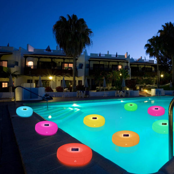 Solar Powered Floating Pool Lamp Light Swimming Pool w/ 7 Colors for Ponds Fountains