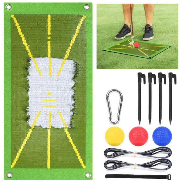 Golf Training Mat for Swing Path Feedback Practice Pad Portable Rolling Golf Training Aid