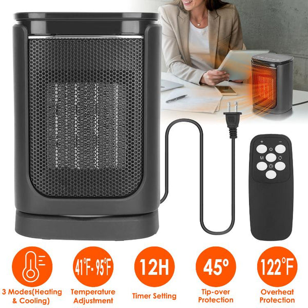 1500W Electric Space Heater Ceramic Heater Fan Oscillating Heating Fan with 3 Modes