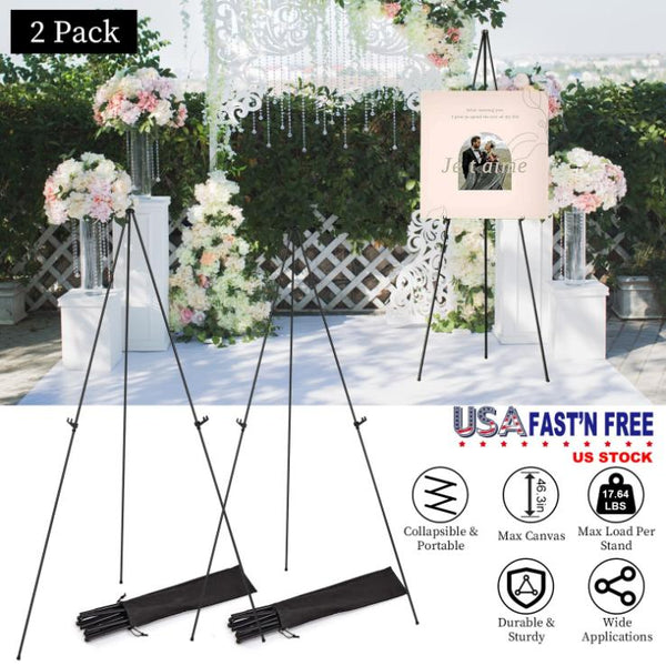 2 Pack Easel Stand A Frame Tripod for Display Iron Alloy Wedding Poster Art Drawing Meeting