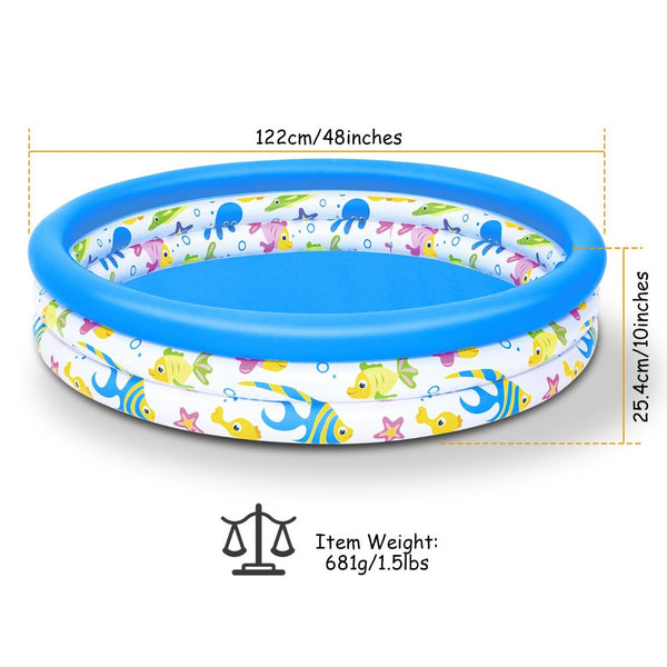 4 FT Diameter Small Inflatable Round Swimming Pool Blow Up For Kids Swim Ball Pool Center For Backyard Beach