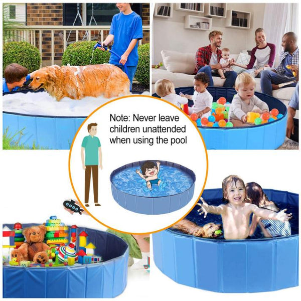 Foldable Pet Kiddie Baby Swimming Pool Dog Swim Bathing Tub Playmat Kids Pools 4 FT