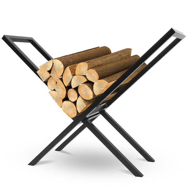 Firewood Log Rack 220LBS Steel Wood Lumber Storage Stacking X Shape Holder