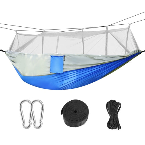 2 Person Hammock w/ Mosquito Net Outdoor Hiking Camping Portable Swing Hanging Bed 600lb Load
