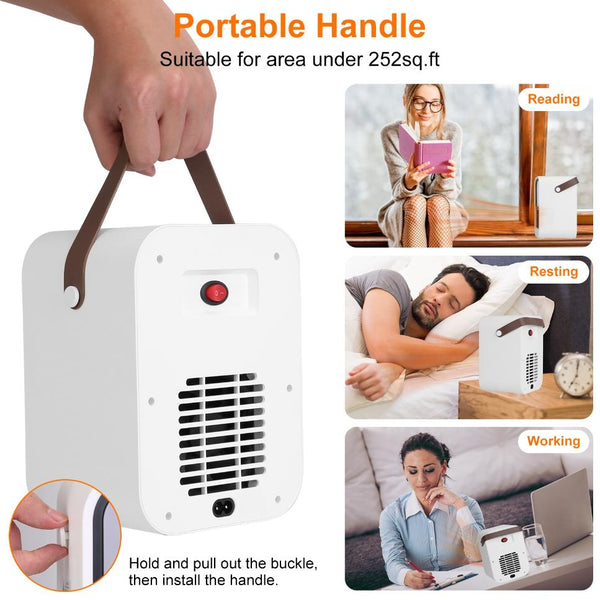 1500W Portable Electric Fireplace Heater 2 Gear Temperature Space Heater Realistic Burning Flame
