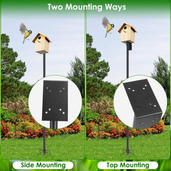 Bird House Pole Kit Stand Stake Adjustable Height Bird Feeder Lawn Mount Perch