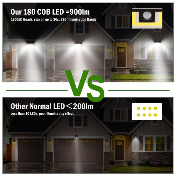 Solar Lights 180 LED Wall Light Outdoor Motion Sensor Lamp 270° Wide Angle