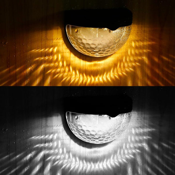 4Pcs Solar Fence Half Dome Lights Outdoor Dusk To Dawn Sensors Deck Wall Lamps