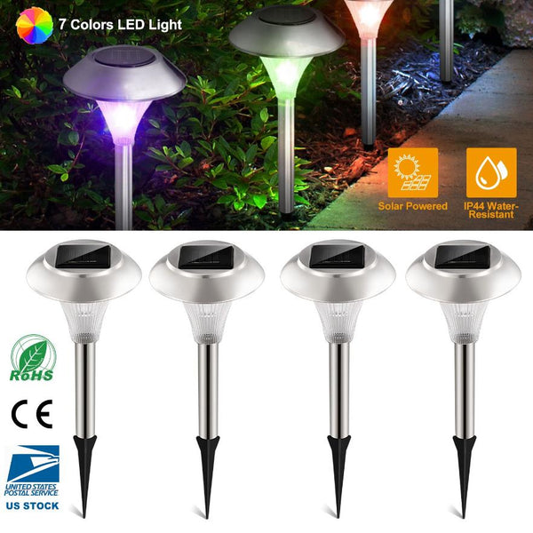 4 Pack Solar Garden Lights Outdoor Pathway Lights Color Changing Landscape Lamps