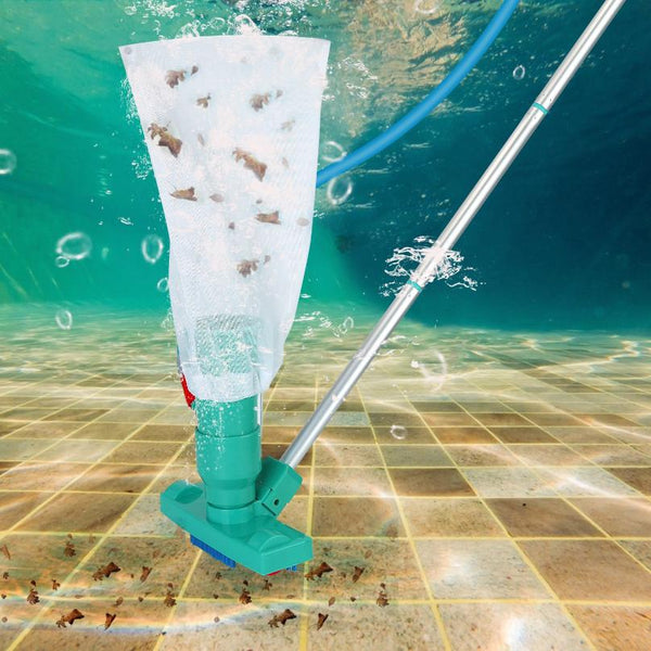 Swimming Pool Vacuum Head Brush Cleaner Telescopic Pole Fountain Cleaning Tool w/ Bag