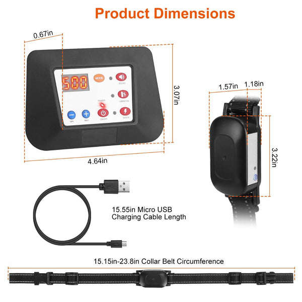 Dog Training Collar Wireless Fence Pet Beep Vibration Electric Shock Fence System 990FT Radius
