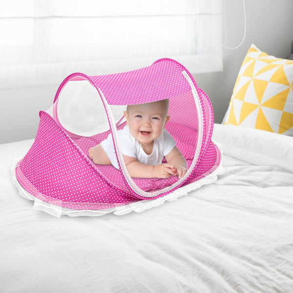 Foldable Baby Travel Bed Portable Infant Mosquito Net Tent Crib Cradle for 0-3 Kids