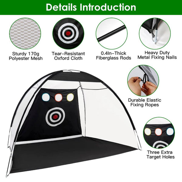 10x7FT Golf Practice Net Golf Training Aids Driving Hitting Nets Turf Golf Mat Target Cloth