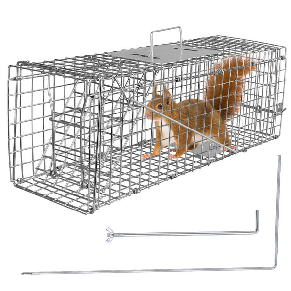 Humane Trap Cage Catch Release Live Small Animal Rodent Cage Collapsible Metal Wire