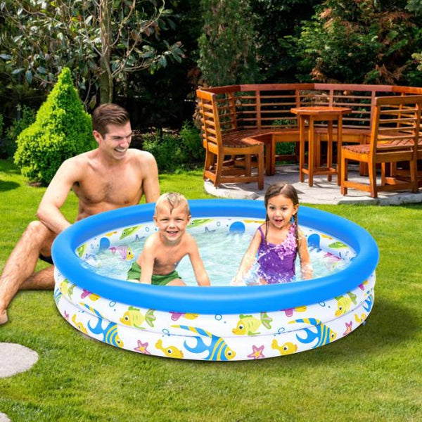 4 FT Diameter Small Inflatable Round Swimming Pool Blow Up For Kids Swim Ball Pool Center For Backyard Beach