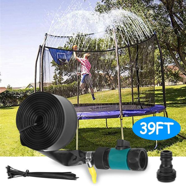 Kids Trampoline Sprinkler Outdoor Water Park Sprinkler for Kids Outdoor Water Game Toys for Backyard Boys Girls Summer Fun (39ft)