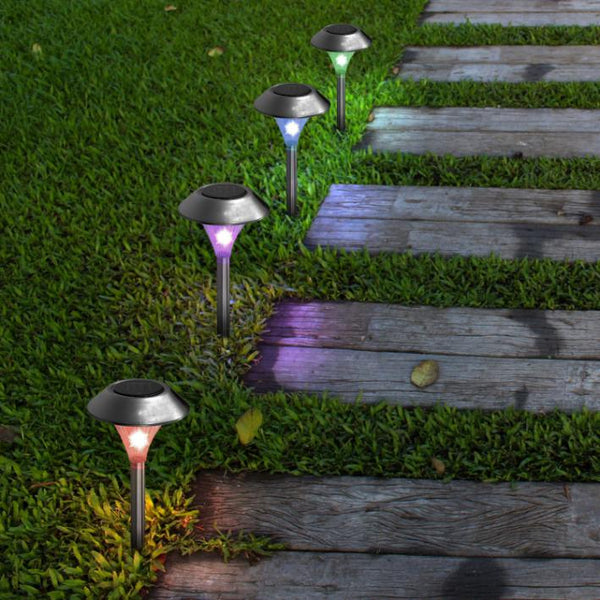 8 Pack Solar Garden Lights Outdoor Waterproof Solar Pathway Color Changing Landscape Lamps