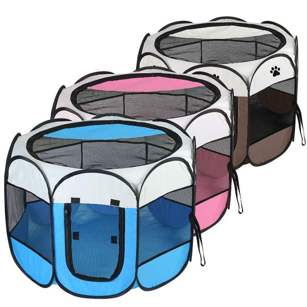 Portable Foldable Pet Tent Exercise Pen Kennel Removable Water Resistant Outdoor Use