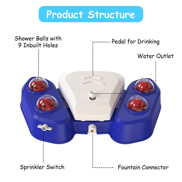 Step-on Activated Dog Water Fountain Automatic Pet Water Dispenser Sprinkler Drinking Shower