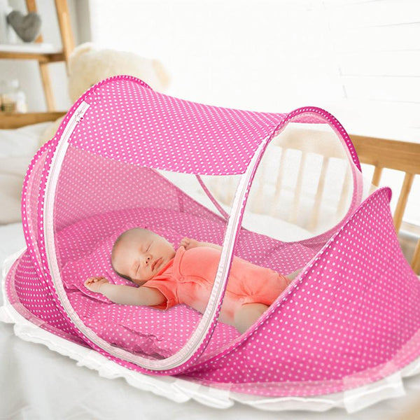 Foldable Baby Travel Bed Portable Infant Mosquito Net Tent Crib Cradle for 0-3 Kids