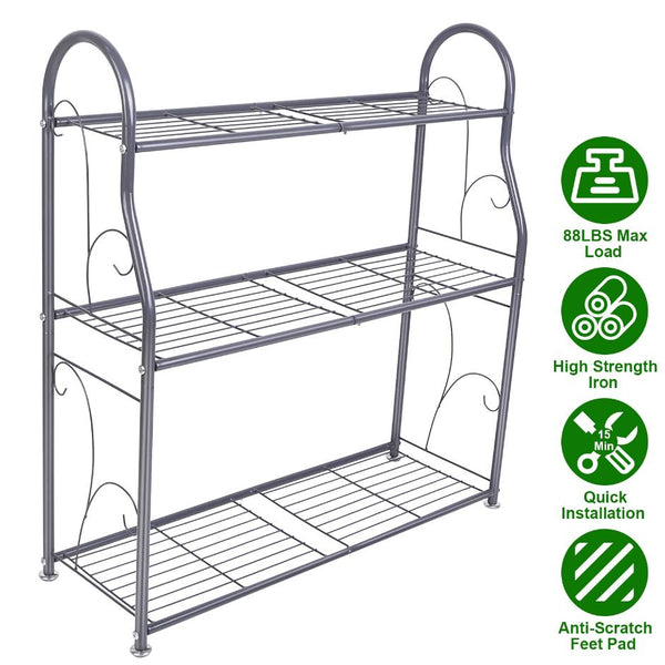 3 Tier Plant Stand Shelf Flower Pot Holder Display Rack 88LBS Utility Storage Organizer