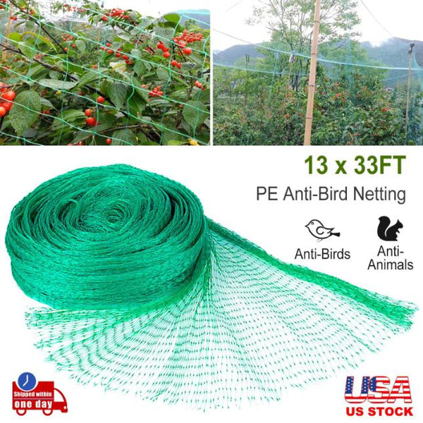 13x33ft Garden Anti Bird Animal Netting for Plants Fruits Tree Vegetables Protection Netting Net