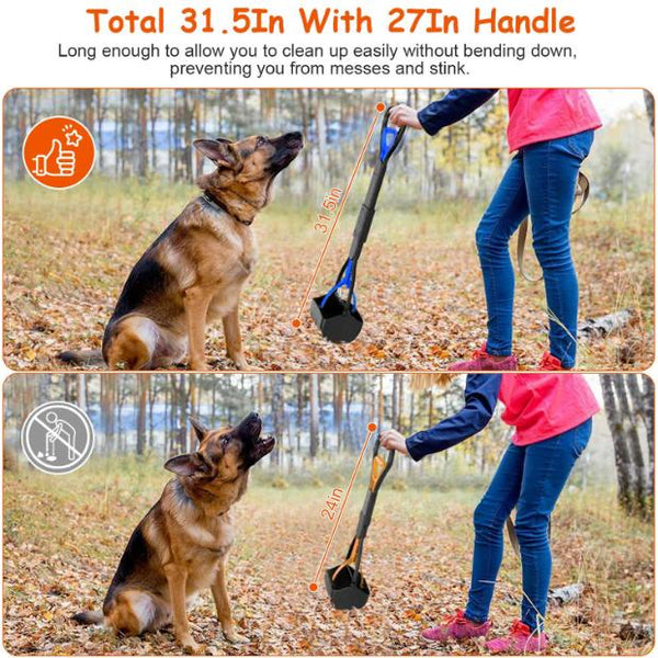 Pet Pooper Scooper Foldable Long Handle Dog Poop Waste Pick Up Rake Grabber Arm