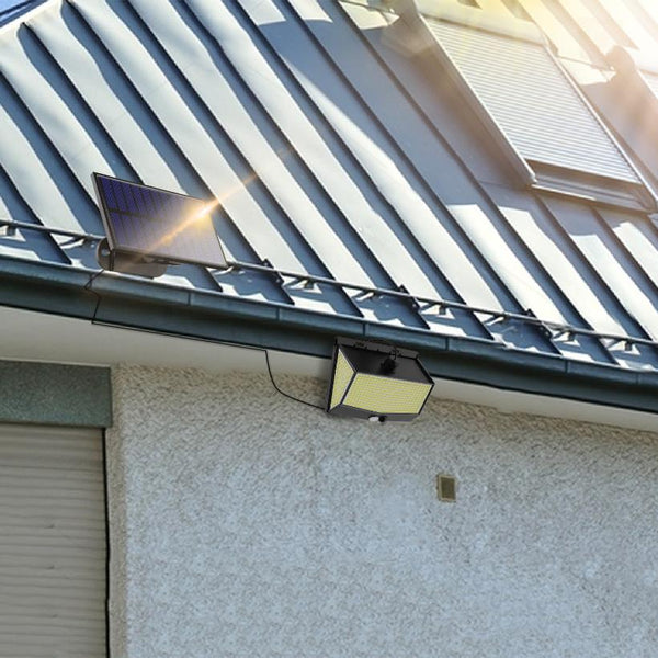 Solar Powered Wall Lights Motion Sensor Outdoor Lamps Separate Solar Panel 468 LED