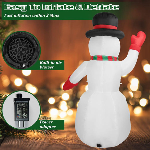 7.9FT Christmas Inflatable Giant Snowman Blow-up Light-up LED Lights Outdoor Yard