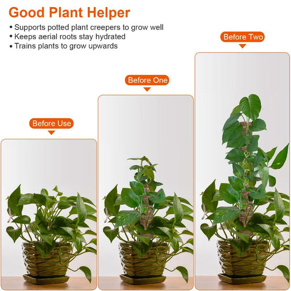 4Pcs Coco Coir Extendable Moss Pole for Climbing Plants Plant Support Jute Rope