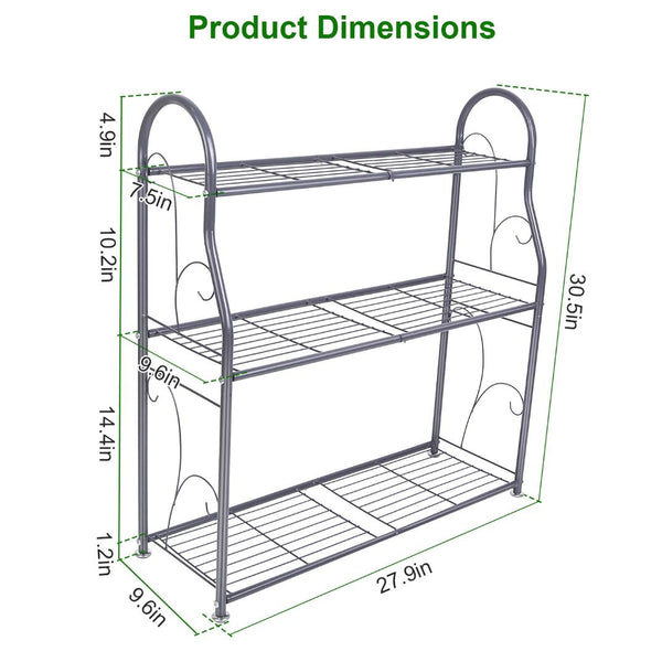 3 Tier Plant Stand Shelf Flower Pot Holder Display Rack 88LBS Utility Storage Organizer