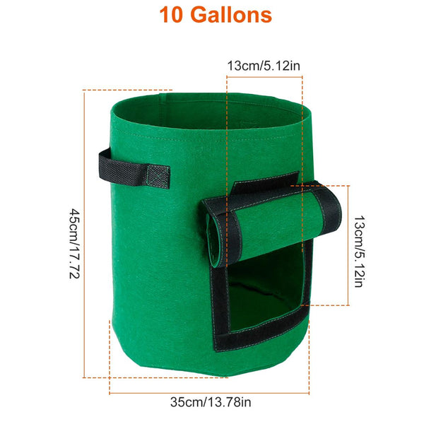 2Pack Plant Growing Bags Potato Vegetable Planter Bags Breathable Planting Fabric Pots w/ Harvest Window 5Gallons