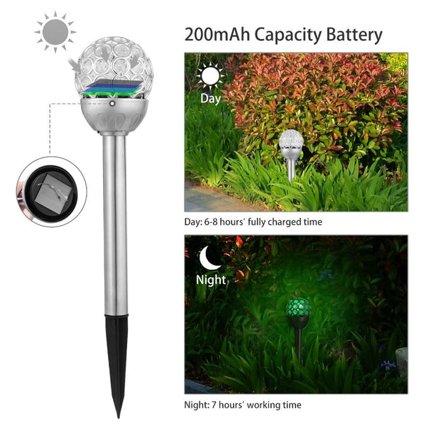 3 Pcs Outdoor Solar Light Balls RGB Light Garden Decor Lamp Landscape Christmas