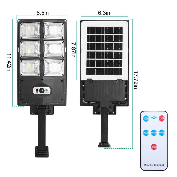 Solar Powered Wall Light 252 LED Beads PIR Motion Sensor Lamp Outdoor IP65 Waterproof with Remote Control for Garage Front Door Garden Pathway
