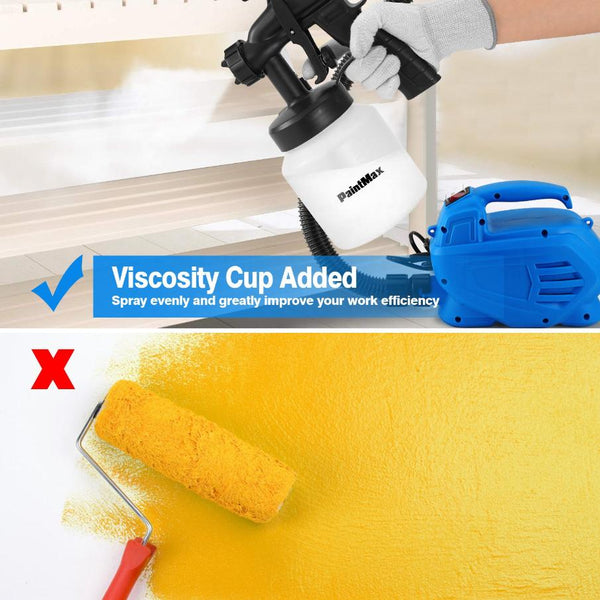 800ML Paint Spray Painter 650W Paint Sprayer Machine 800ML/Min Output HVLP Oil Primer Water Sprayer w/ 3 Spraying Patterns Motor Strap Detachable Cont