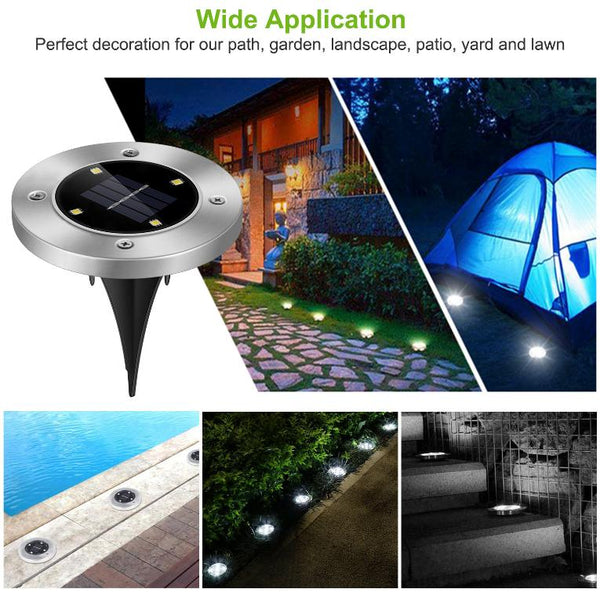 4 Pack Solar Ground Light Waterproof In-Ground Path Deck Lawn Patio Light