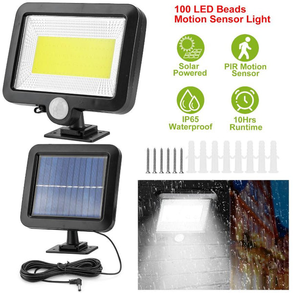 Solar Powered Wall Lights Outdoor 100 LED Motion Sensor Lamp Dusk To Dawn Sensor